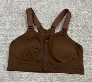 Shefit Sports Bra Womens Medium Raceback Front Zip Closure Padded Brown thumbnail 1