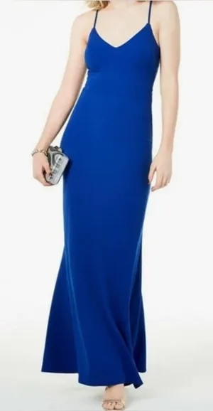 B. Darlin Royal Blue Lace‎ Back Long Formal Gown Size 5/6 Dress thumbnail 1