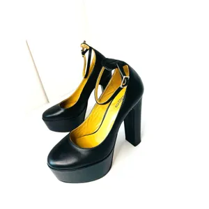 Tony Bianco Jaguar Black Como Leather Platform Ankle Strap Pumps Size 7 thumbnail 10