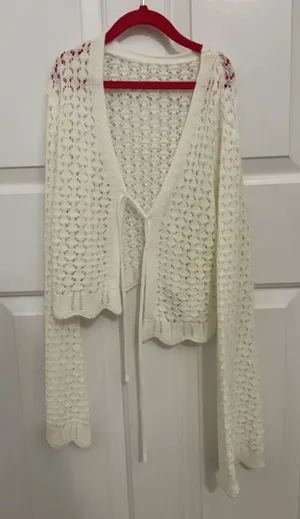 knitted tie sleeve sweater top White Size XS thumbnail 1