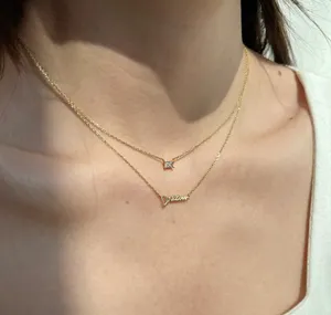 14k gold plated Sterling Silver Dream Necklace – Layered Pendant – Dainty Minimalist Jewelry Gift for Her thumbnail 2
