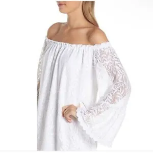 Lilly Pulitzer Nevie Lace‎ Off The Shoulder Mini Dress in White Size XXS thumbnail 4