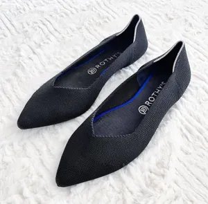 Rothy’s The Point Black Knit Flats Sustainable Washable thumbnail 1