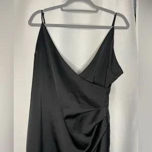 Cotton Candy LA Black Satin Asymmetrical Dress Large thumbnail 5