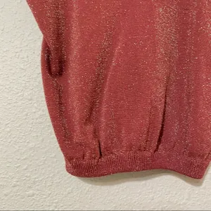 Intimately Free People Red Gold Glitter Crop Top Sleeveless Blouse Womens S Tank thumbnail 2
