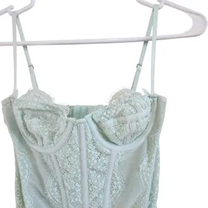 Y2K Out From Under Spaghetti Adjustable Strap Corset Top Mint Green Size Small thumbnail 4