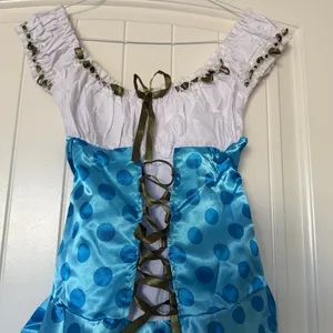 ✨💙 Fairycore Princess Mini Dress – Blue Polka Dot Satin + Tulle 💙✨ thumbnail 2