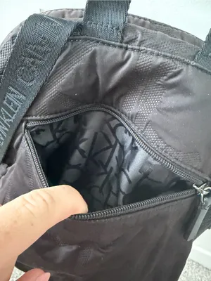 Calvin Klein Black Minimalist Nylon Mini Backpack Purse thumbnail 5