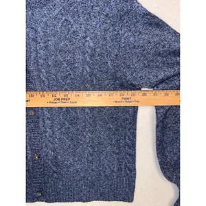 Current Air‎ Blue Marled Cable Knit Bell Sleeve Button Front Cardigan 2120145 M thumbnail 7