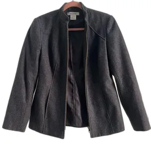 Harve Benard Gray Wool Zip Up Coat Women’s Size 6 Classic Tailored Vintage thumbnail 2