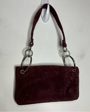 Y2K Wilson leather maxima deep purple plum suede leather shoulder bag 8.5”x4.75” thumbnail 3