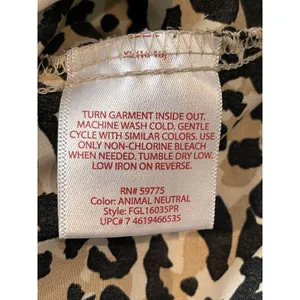 Faded Glory Sleeveless Semi Sheer Animal Cheetah Print Top XL thumbnail 9