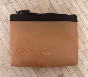 MAC Travel Makeup Bag Clear Brown Cosmetic Pouch Zipper Toiletry Case thumbnail 1