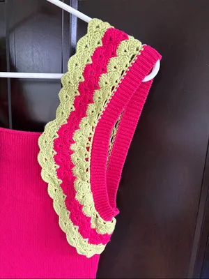 NWT MAJORELLE Jeneli Crochet Sweater Top Pink Lime Size Medium Retail $158.00 thumbnail 4