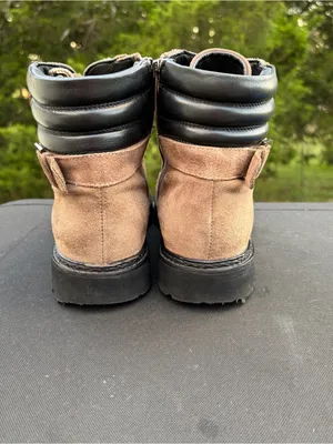 Aquatalia Mayra Weatherproof Suede Ankle Moto Boots Brown Size 10.5 thumbnail 4