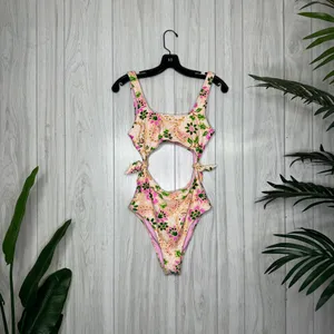 NWT Aerie Tie Cut Out One Piece Cheeky Swimsuit Lip Gloss Boho size S Small thumbnail 3