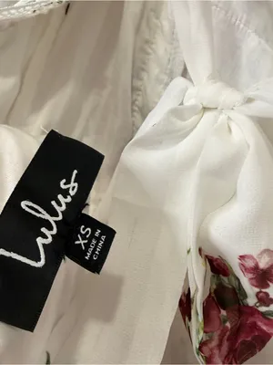 Lulus Thriving Romance White Floral Print Tiered Midi Dress $92 XS Coquette Chic thumbnail 5