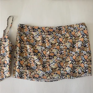 Blue Blush Floral Two-Piece Set with Top and Skirt thumbnail 3