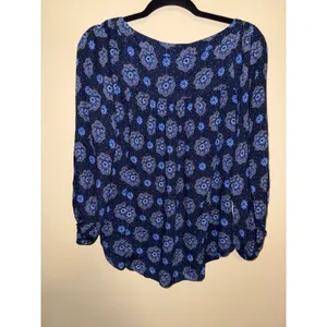 Maeve Anthropologie Navy Blue Floral Medallion V-Neck Peasant Blouse Size 4‎ thumbnail 5