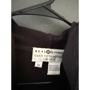 Saks Fifth Avenue Vintage Y2k Black Cotton Zip Up Longline Hoodie Jacket 1X thumbnail 6