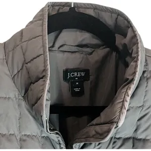 J.Crew Women's Olive Green Down Puffer Jacket Quilted Coat Size M thumbnail 4