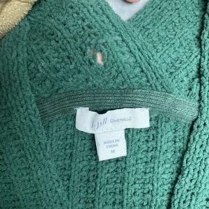J Jill Sweater‎ Women Medium Green Chenille Knit V Neck Pullover Lucky Feminine thumbnail 2