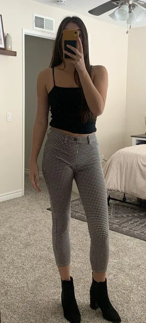 Uniqlo Black and White Gingham Pants thumbnail 1