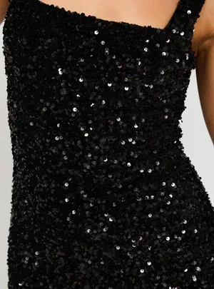 Princess Polly Miss Me Mini Sequin Dress Black 4 thumbnail 3