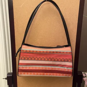 Vintage Kate Spade leather & clothe shoulder purse clutch bag thumbnail 5