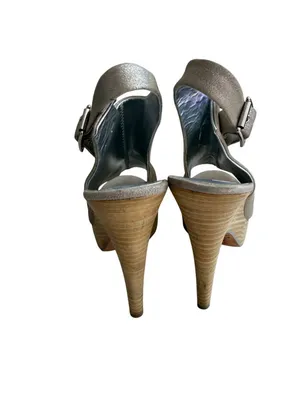 DOLCE VITA Silver Platform Slingback Heels Size 8.5 thumbnail 7