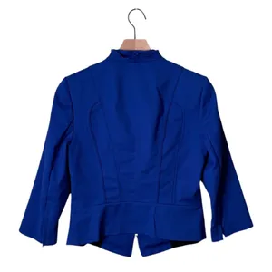 White House Black Market Moto Style Jacket Zip Front Cobalt Blue Women’s Size 8 thumbnail 3