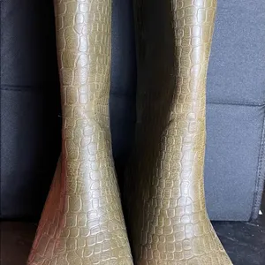 CAPELLI Women's brown croc print wedge rain boots size 8 thumbnail 3
