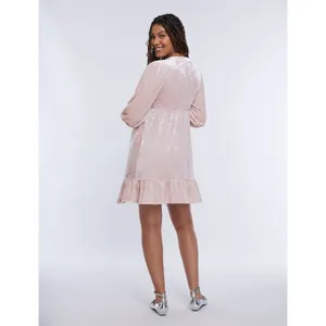 Motherhood Maternity Crushed Velvet Empire Waist Dress Lotus Pink‎ Boho XL New thumbnail 2