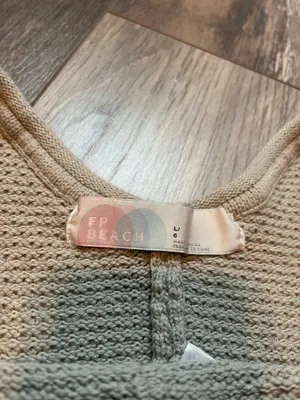 Free People Beach Hailee Sweater Jumper in Salt Water Khaki thumbnail 3