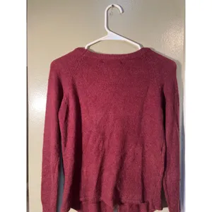 Olivaceous Women's Size Small Knit Top Long Sleeve Tie Front Burgundy Soft thumbnail 6