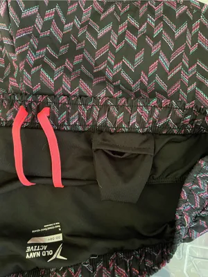 Old Navy Active Running Shorts Size M Black Colorful Print Brief Lined Pocket thumbnail 10