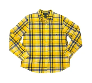 Lauren Ralph Lauren Casual Yellow Blue Plaid Cotton Button-up Shirt Large thumbnail 1