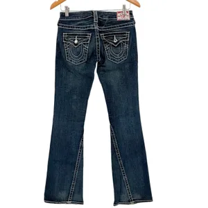 True Religion Disco Joey Big T Jeans Womens 26 Blue Flare Crystal‎ Embellish Y2K thumbnail 3
