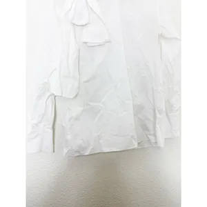 Zara White Poplin Tie Neck Oversized Blouse Size Small 8775/545 Chic Preppy thumbnail 12