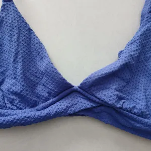 Blue Y2K Swim Resort Beach Vacation‎ Grunge Tropical Goth Bikini Top Large thumbnail 3