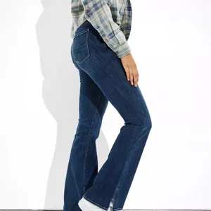 American Eagle Outfitters Super High Waisted Split Hem Flare & Wide Leg Jeans thumbnail 3