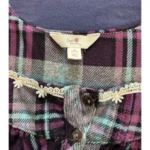 Secret Treasures Womens Purple Plaid Lace Trim Nightgown Sleep Dress XL 16-18 thumbnail 7