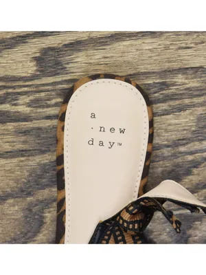 NEW A New Day London Lace Slingback Bow Flats 94303556 Cheetah Brown Multi 7.5M thumbnail 10
