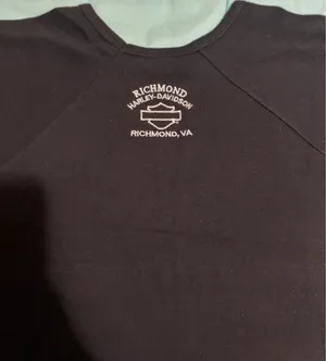 Harley-Davidson Black Tee with Gold & Silver Rhinestone Heart Wings medium thumbnail 5