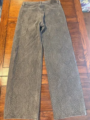 American Eagle Outfitters Gray Patterned Wide-Leg Chinos thumbnail 4