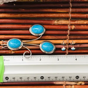 Southwestern Faux Turquoise Pin & Post Earrings thumbnail 4
