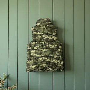 Old Navy Womens Puffer Vest Camo Green Zip Up Stand‎ Collar Size M thumbnail 4