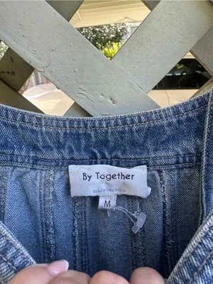 Free People By together denim mini dress thumbnail 6