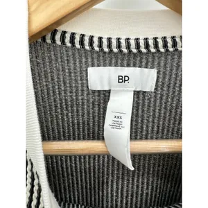 BP Shirt Women XXS NWT Black White Stripe Crew T-Shirt Tee‎ Minimal Oversized thumbnail 4