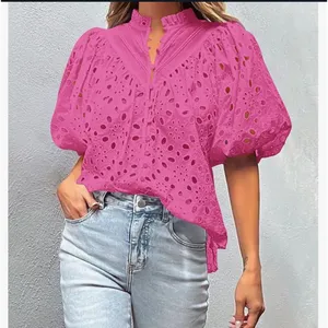 PrettyGarden Women’s Hollow Out Lace Embroidered Blouse thumbnail 2